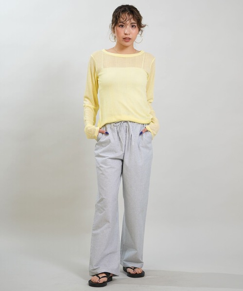 RIKKA FEMME(リッカファム)の「RIKKA FEMME/リッカファム 長袖 Tシャツ ロンT シアートップス RF6S-2201(Tシャツ/カットソー・レディース・ホワイト/イエロー/ブラック・FREE)」の18枚目の写真