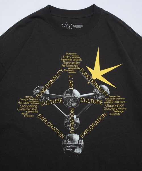 F/CE. (エフシーイー)の「F/CE. F/CE. WORDCORE ON ATOMIUM T / エフシーイー エフシーイー ワードコア オン アトミウム ティー(Tシャツ/カットソー・メンズ・チャコール/ホワイト/ブラック・SMALL/MEDIUM/LARGE/X-LARGE)」の7枚目の写真