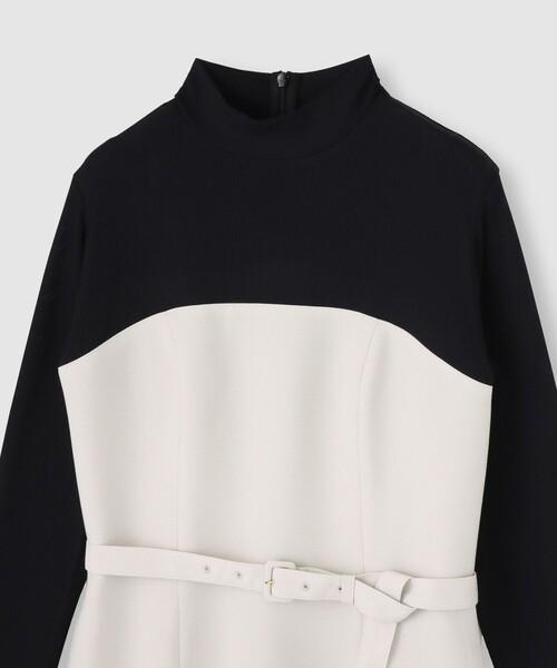 allureville（アルアバイル）の「スラブオックステレココンビワンピース（ワンピース・レディース・ネイビー/ベージュ・2/1）」の12枚目の写真