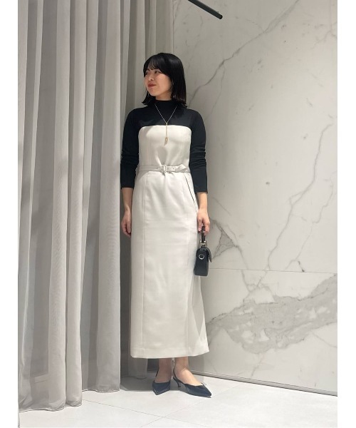 allureville（アルアバイル）の「スラブオックステレココンビワンピース（ワンピース・レディース・ネイビー/ベージュ・2/1）」の14枚目の写真