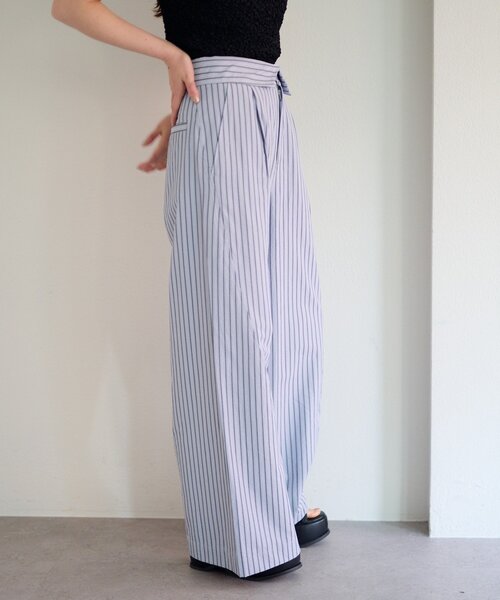 Kastane(カスタネ)の「【SETUP対応/2サイズ展開/低身長サイズ】ストライプフラップパンツ(その他パンツ・レディース・サックスブルー/アイボリー・1/0)」の18枚目の写真