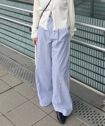 Kastane | 【SETUP対応/2サイズ展開/低身長サイズ】ストライプフラップパンツ(その他パンツ)