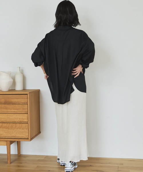 Doux archives(ドゥアルシーヴ)の「リネンライクアウトポケットシャツ(シャツ/ブラウス・レディース・ブラック/ベージュ/サックスブルー・FREE)」の10枚目の写真