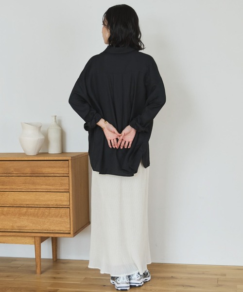 Doux archives(ドゥアルシーヴ)の「リネンライクアウトポケットシャツ(シャツ/ブラウス・レディース・ブラック/ベージュ/サックスブルー・FREE)」の11枚目の写真