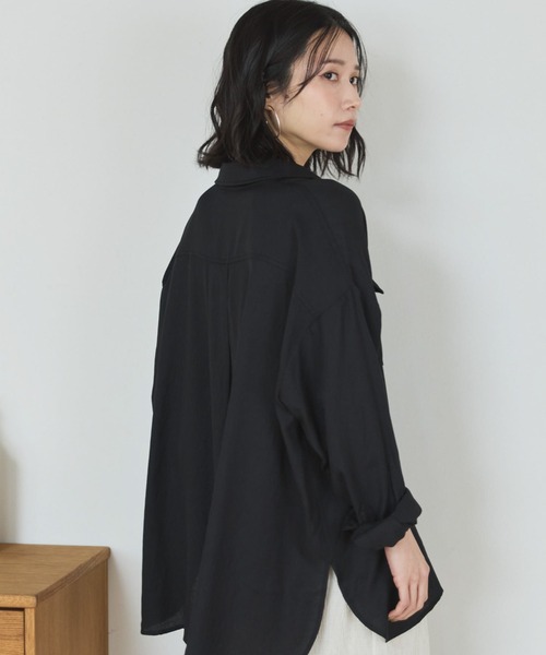 Doux archives(ドゥアルシーヴ)の「リネンライクアウトポケットシャツ(シャツ/ブラウス・レディース・ブラック/ベージュ/サックスブルー・FREE)」の15枚目の写真