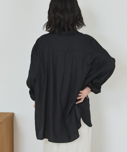 Doux archives(ドゥアルシーヴ)の「リネンライクアウトポケットシャツ(シャツ/ブラウス・レディース・ブラック/ベージュ/サックスブルー・FREE)」の16枚目の写真