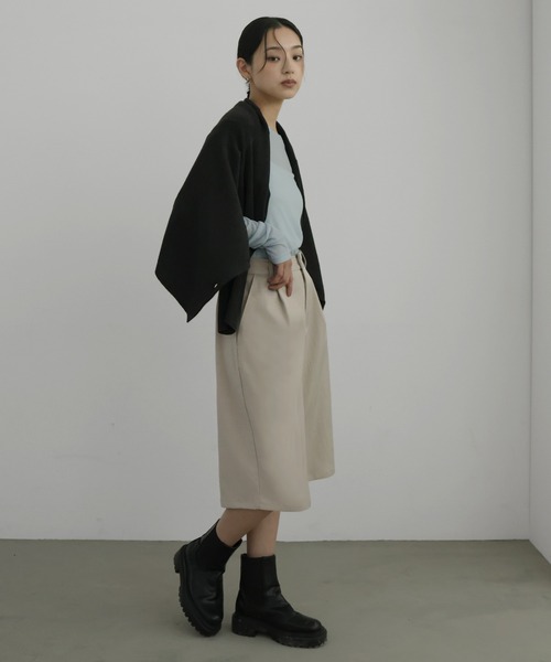 hellam（へラム）の「TRツイルタックハーフパンツ（スラックス・レディース・アイボリー/グレー/ブラック・FREE）」の6枚目の写真