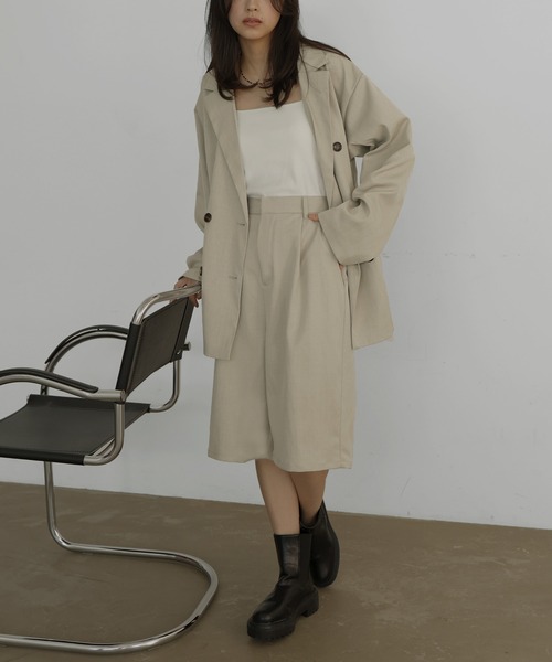 hellam（へラム）の「TRツイルタックハーフパンツ（スラックス・レディース・アイボリー/グレー/ブラック・FREE）」の9枚目の写真