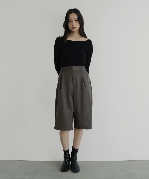 hellam（へラム）の「TRツイルタックハーフパンツ（スラックス・レディース・アイボリー/グレー/ブラック・FREE）」の11枚目の写真