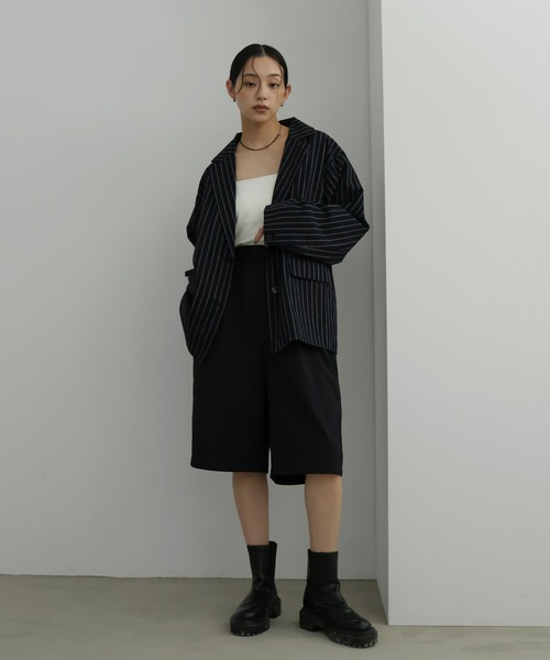 hellam（へラム）の「TRツイルタックハーフパンツ（スラックス・レディース・アイボリー/グレー/ブラック・FREE）」の20枚目の写真