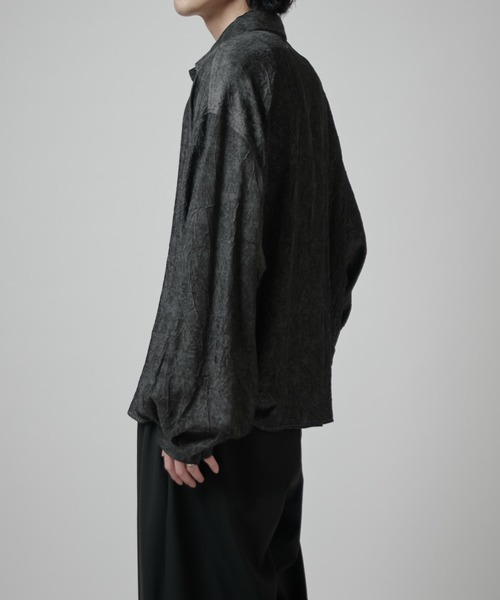 Lui's（ルイス）の「【Neucon】BALLOON SLEEVE WASHER SHIRT / バルーンスリーブワッシャーシャツ（シャツ/ブラウス・メンズ・ネイビー/ブラック・1/2）」の6枚目の写真