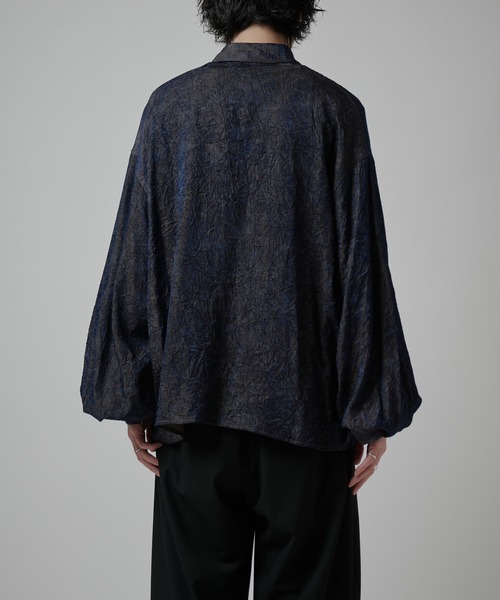 Lui's（ルイス）の「【Neucon】BALLOON SLEEVE WASHER SHIRT / バルーンスリーブワッシャーシャツ（シャツ/ブラウス・メンズ・ネイビー/ブラック・1/2）」の21枚目の写真
