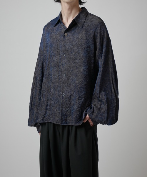 Lui's（ルイス）の「【Neucon】BALLOON SLEEVE WASHER SHIRT / バルーンスリーブワッシャーシャツ（シャツ/ブラウス・メンズ・ネイビー/ブラック・1/2）」の18枚目の写真