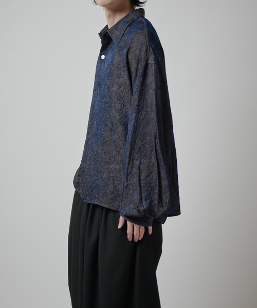 Lui's（ルイス）の「【Neucon】BALLOON SLEEVE WASHER SHIRT / バルーンスリーブワッシャーシャツ（シャツ/ブラウス・メンズ・ネイビー/ブラック・1/2）」の19枚目の写真