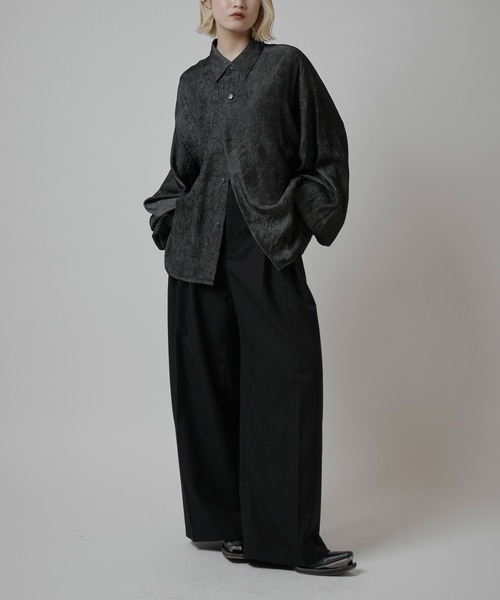 Lui's（ルイス）の「【Neucon】BALLOON SLEEVE WASHER SHIRT / バルーンスリーブワッシャーシャツ（シャツ/ブラウス・メンズ・ネイビー/ブラック・1/2）」の14枚目の写真