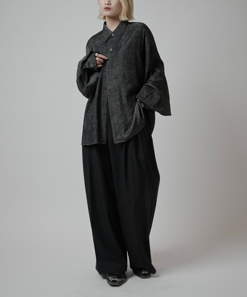 Lui's（ルイス）の「【Neucon】BALLOON SLEEVE WASHER SHIRT / バルーンスリーブワッシャーシャツ（シャツ/ブラウス・メンズ・ネイビー/ブラック・1/2）」の15枚目の写真