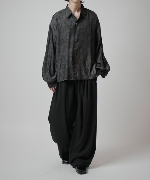 Lui's（ルイス）の「【Neucon】BALLOON SLEEVE WASHER SHIRT / バルーンスリーブワッシャーシャツ（シャツ/ブラウス・メンズ・ネイビー/ブラック・1/2）」の10枚目の写真