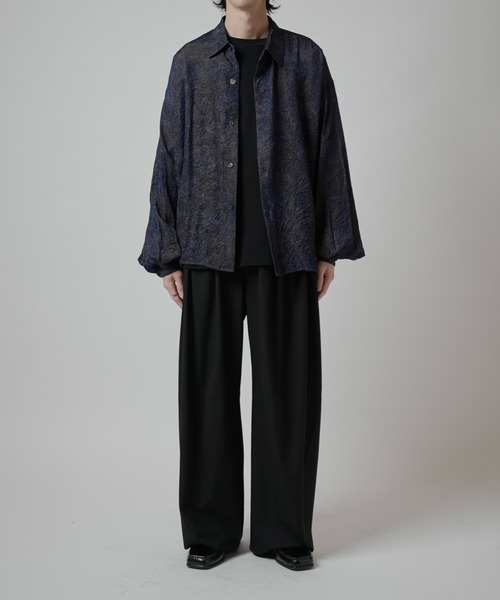 Lui's（ルイス）の「【Neucon】BALLOON SLEEVE WASHER SHIRT / バルーンスリーブワッシャーシャツ（シャツ/ブラウス・メンズ・ネイビー/ブラック・1/2）」の22枚目の写真