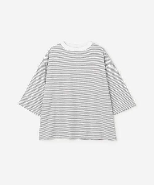 handvaerk(ハンドバーク)の「handvaerk | 60/2 ボトルネックTシャツ STRIPE WOMEN(Tシャツ/カットソー・レディース・ホワイト系その他・S)」の4枚目の写真