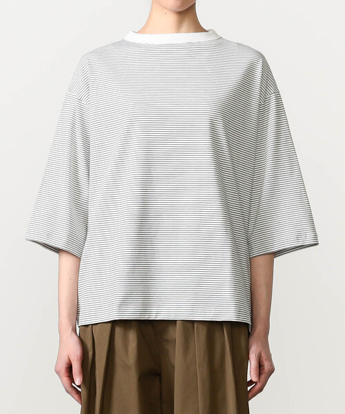 handvaerk(ハンドバーク)の「handvaerk | 60/2 ボトルネックTシャツ STRIPE WOMEN(Tシャツ/カットソー・レディース・ホワイト系その他・S)」の13枚目の写真