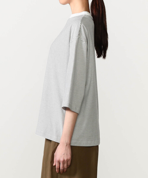 handvaerk(ハンドバーク)の「handvaerk | 60/2 ボトルネックTシャツ STRIPE WOMEN(Tシャツ/カットソー・レディース・ホワイト系その他・S)」の12枚目の写真