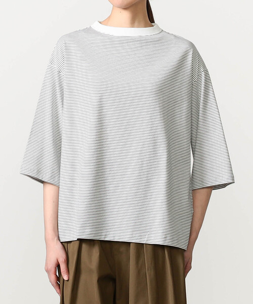 handvaerk(ハンドバーク)の「handvaerk | 60/2 ボトルネックTシャツ STRIPE WOMEN(Tシャツ/カットソー・レディース・ホワイト系その他・S)」の10枚目の写真