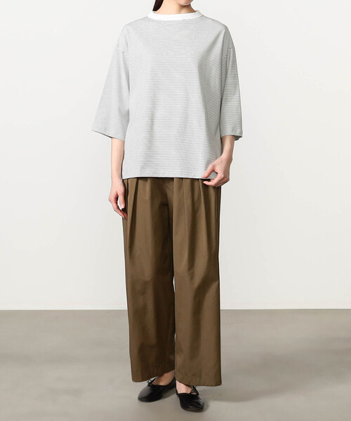 handvaerk(ハンドバーク)の「handvaerk | 60/2 ボトルネックTシャツ STRIPE WOMEN(Tシャツ/カットソー・レディース・ホワイト系その他・S)」の9枚目の写真