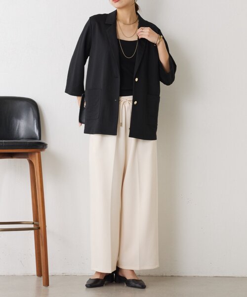 Jena espace merveilleux（ジェナ　エスパスメルヴェイユ）の「7分袖テーラードジャケット（テーラードジャケット・レディース・ブラック/ブラウン・FREE）」の4枚目の写真