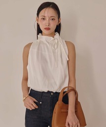 ACYM | ノースリーブサテンブラウス(シャツ/ブラウス)