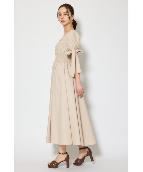 rienda(リエンダ)の「【ひとめ惚れワンピ】リボンスリーブフレアワンピース 春服(シャツワンピース・レディース・ブラック/マルチ/ベージュ・SMALL/MEDIUM)」の14枚目の写真