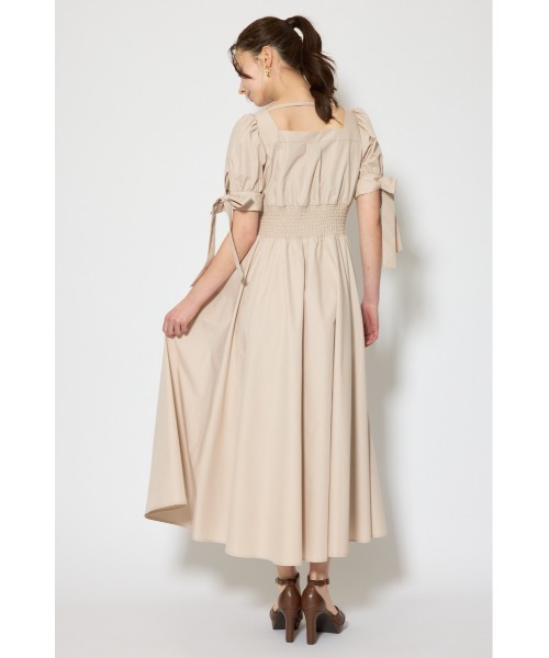 rienda(リエンダ)の「【ひとめ惚れワンピ】リボンスリーブフレアワンピース 春服(シャツワンピース・レディース・ブラック/マルチ/ベージュ・SMALL/MEDIUM)」の15枚目の写真