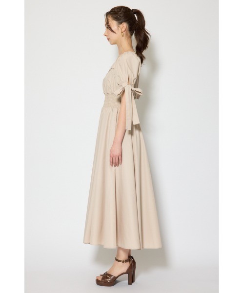 rienda(リエンダ)の「【ひとめ惚れワンピ】リボンスリーブフレアワンピース 春服(シャツワンピース・レディース・ブラック/マルチ/ベージュ・SMALL/MEDIUM)」の17枚目の写真