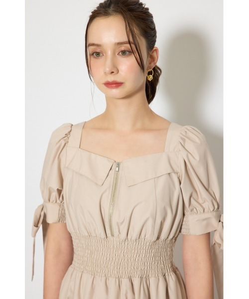 rienda(リエンダ)の「【ひとめ惚れワンピ】リボンスリーブフレアワンピース 春服(シャツワンピース・レディース・ブラック/マルチ/ベージュ・SMALL/MEDIUM)」の21枚目の写真