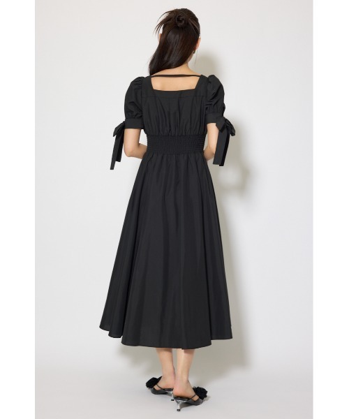 rienda(リエンダ)の「【ひとめ惚れワンピ】リボンスリーブフレアワンピース 春服(シャツワンピース・レディース・ブラック/マルチ/ベージュ・SMALL/MEDIUM)」の7枚目の写真