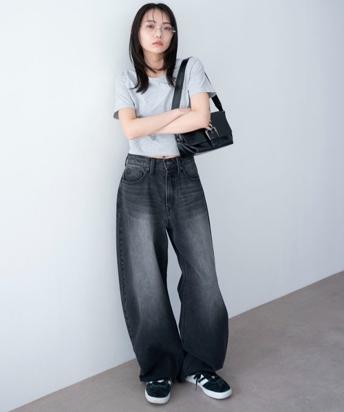 WEGO(ウィゴー)の「WEGO/【26年春夏新作】ワイドカーブデニムパンツ(デニムパンツ・レディース・ブラック系3/コバルトブルー/スカイブルー・SMALL/MEDIUM)」の6枚目の写真