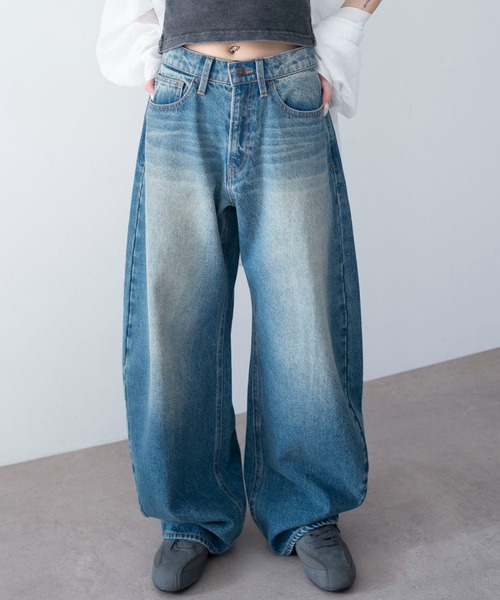 WEGO(ウィゴー)の「WEGO/【26年春夏新作】ワイドカーブデニムパンツ(デニムパンツ・レディース・ブラック系3/コバルトブルー/スカイブルー・SMALL/MEDIUM)」の17枚目の写真