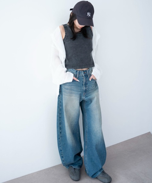 WEGO(ウィゴー)の「WEGO/【26年春夏新作】ワイドカーブデニムパンツ(デニムパンツ・レディース・ブラック系3/コバルトブルー/スカイブルー・SMALL/MEDIUM)」の19枚目の写真