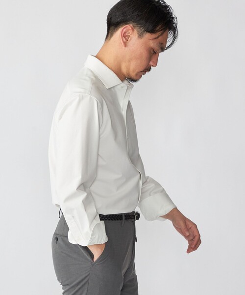 SHIPS(シップス)の「SHIPS: ジャージー ソリッド ワンピースカラー シャツ(Tシャツ/カットソー・メンズ・ホワイト・SMALL/MEDIUM/LARGE/X-LARGE)」の4枚目の写真