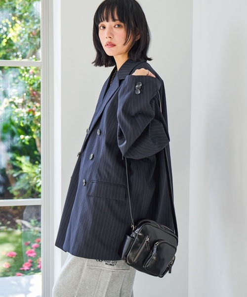 PBLIM（ページボーイリム）の「《UNISEX》【PBLIM/セットアップ対応】ダブルオジジャケット（テーラードジャケット・レディース・ネイビー系/グレー系その他・MEDIUM/LARGE）」の12枚目の写真