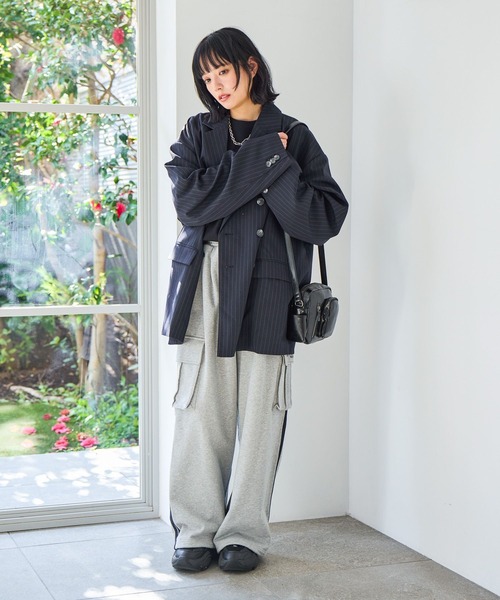 PBLIM（ページボーイリム）の「《UNISEX》【PBLIM/セットアップ対応】ダブルオジジャケット（テーラードジャケット・レディース・ネイビー系/グレー系その他・MEDIUM/LARGE）」の15枚目の写真