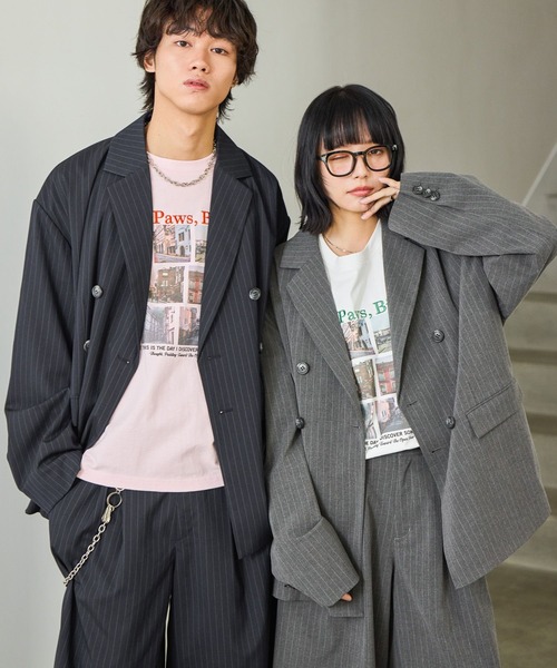 PBLIM（ページボーイリム）の「《UNISEX》【PBLIM/セットアップ対応】ダブルオジジャケット（テーラードジャケット・レディース・ネイビー系/グレー系その他・MEDIUM/LARGE）」の6枚目の写真