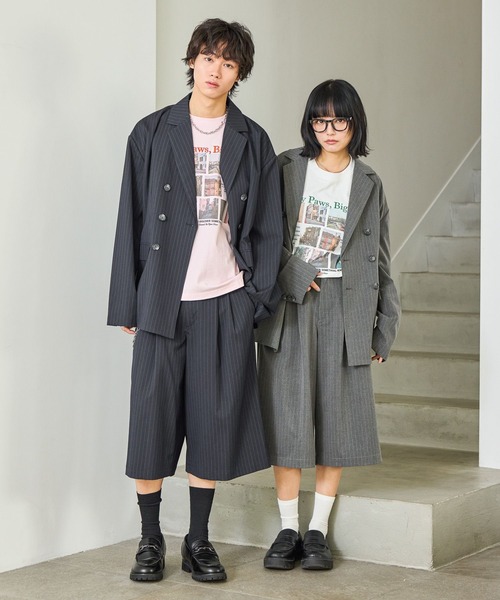 PBLIM（ページボーイリム）の「《UNISEX》【PBLIM/セットアップ対応】ダブルオジジャケット（テーラードジャケット・レディース・ネイビー系/グレー系その他・MEDIUM/LARGE）」の7枚目の写真