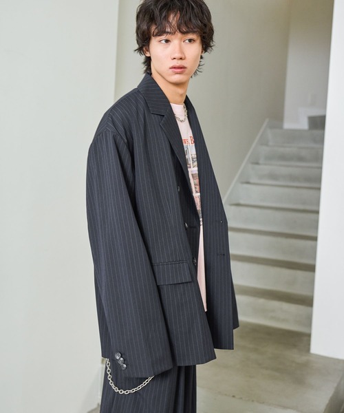 PBLIM（ページボーイリム）の「《UNISEX》【PBLIM/セットアップ対応】ダブルオジジャケット（テーラードジャケット・レディース・ネイビー系/グレー系その他・MEDIUM/LARGE）」の19枚目の写真