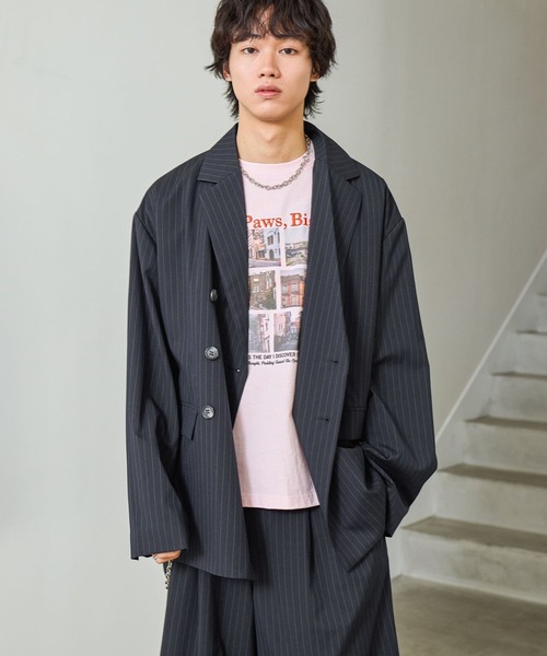 PBLIM（ページボーイリム）の「《UNISEX》【PBLIM/セットアップ対応】ダブルオジジャケット（テーラードジャケット・レディース・ネイビー系/グレー系その他・MEDIUM/LARGE）」の20枚目の写真