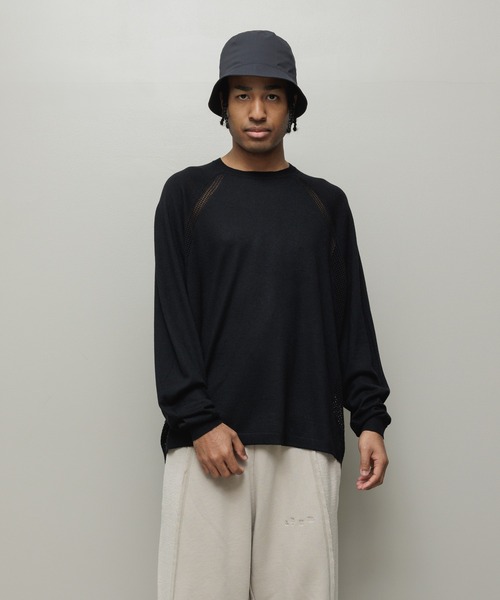 BAL（バル）の「VENTILATION MESH CREW SWEATER（ニット/セーター・メンズ・ブラック/ブラウン/ベージュ・3/2/1）」の2枚目の写真