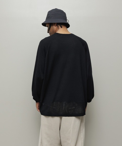 BAL（バル）の「VENTILATION MESH CREW SWEATER（ニット/セーター・メンズ・ブラック/ブラウン/ベージュ・3/2/1）」の4枚目の写真