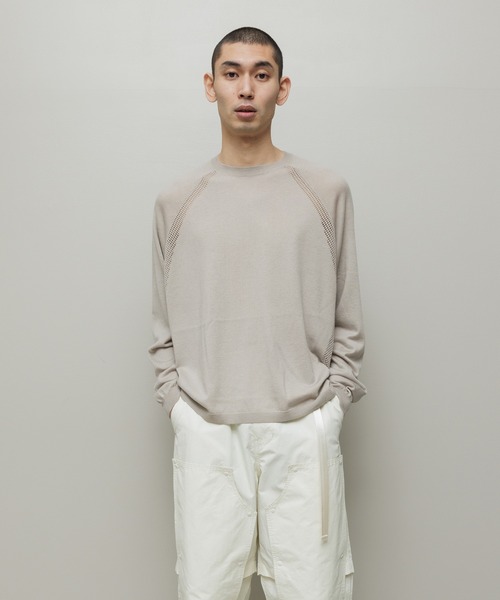 BAL（バル）の「VENTILATION MESH CREW SWEATER（ニット/セーター・メンズ・ブラック/ブラウン/ベージュ・3/2/1）」の6枚目の写真