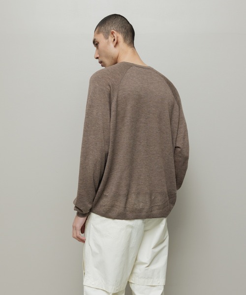 BAL（バル）の「VENTILATION MESH CREW SWEATER（ニット/セーター・メンズ・ブラック/ブラウン/ベージュ・3/2/1）」の5枚目の写真