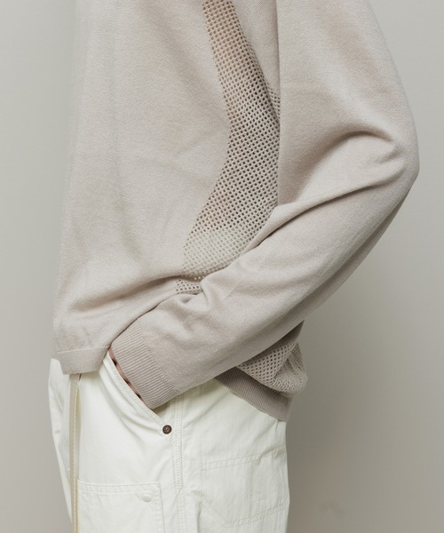 BAL（バル）の「VENTILATION MESH CREW SWEATER（ニット/セーター・メンズ・ブラック/ブラウン/ベージュ・3/2/1）」の8枚目の写真
