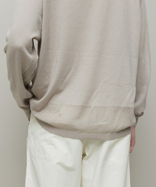 BAL（バル）の「VENTILATION MESH CREW SWEATER（ニット/セーター・メンズ・ブラック/ブラウン/ベージュ・3/2/1）」の9枚目の写真